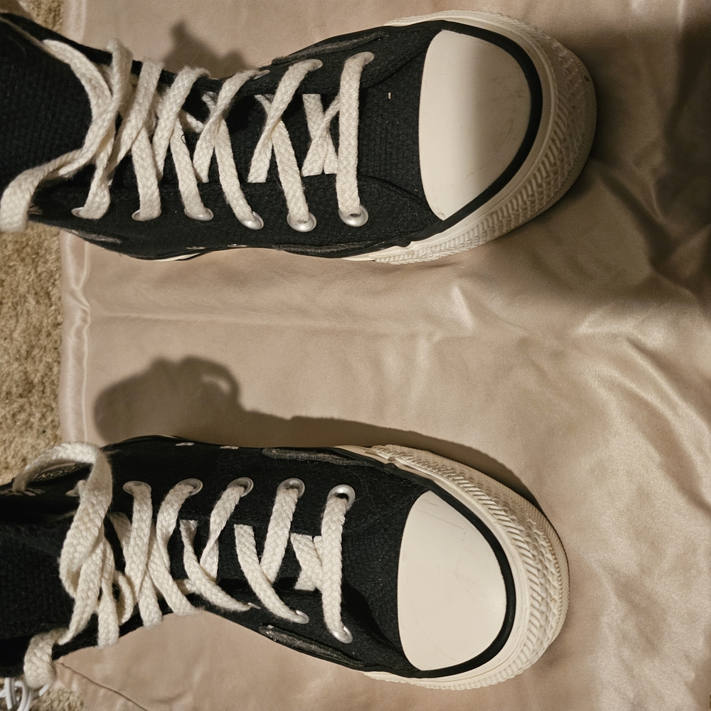 Black and White High-Top Sneakers